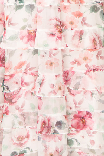 Aveline Floral Maxi Dress w/ Ruffles | Boutique 1861 texture