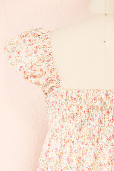 Ayao Floral Babydoll Romper | Boutique 1861 back close-up