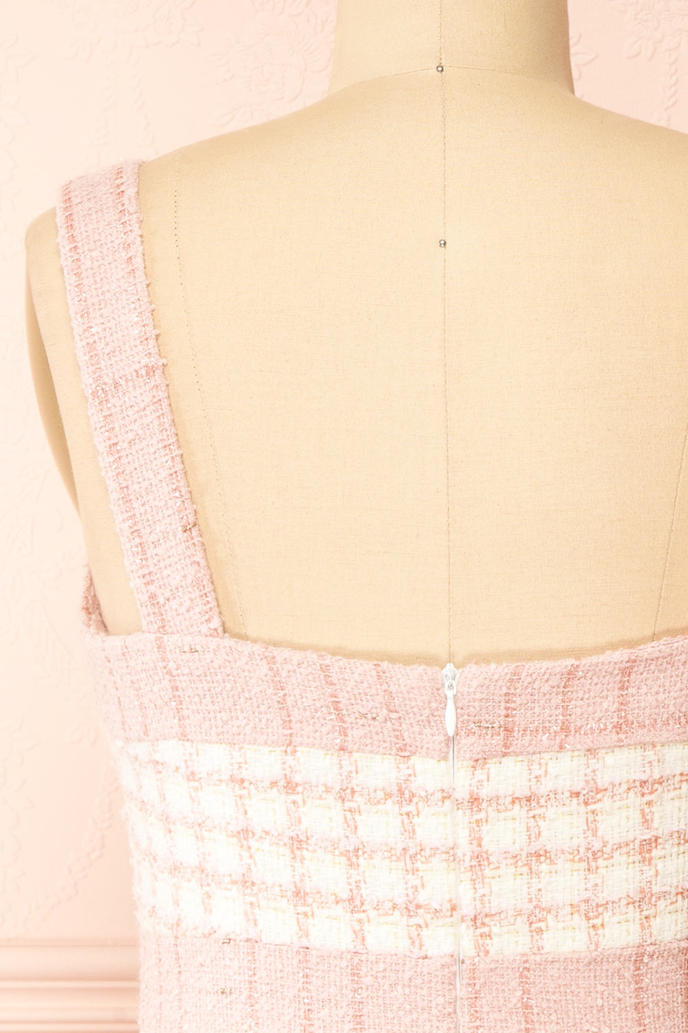 Scarlett Pink Short Tweed Dress | Boutique 1861 back