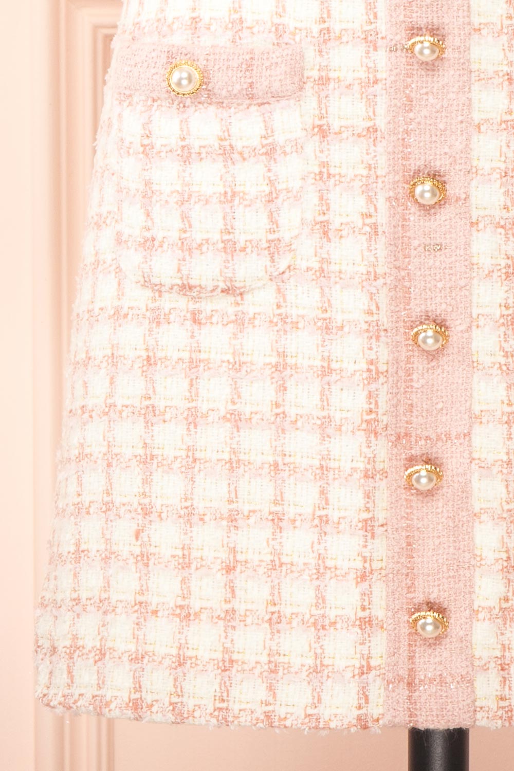 Scarlett Pink Short Tweed Dress | Boutique 1861 bottom