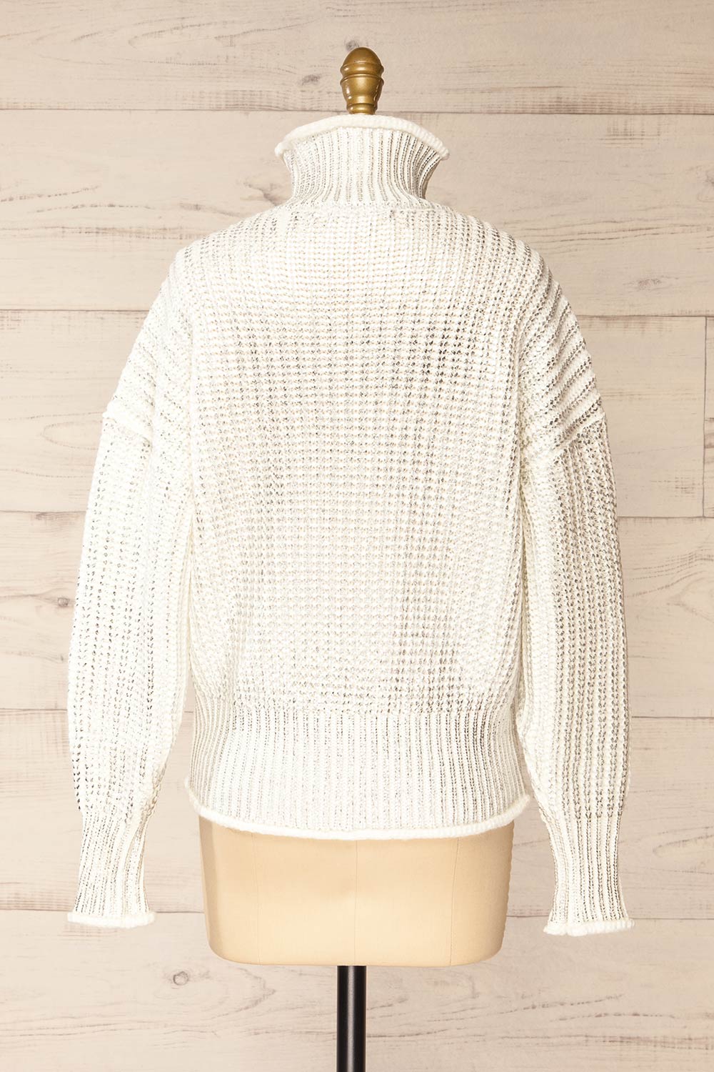 Badalona White Knit Sweater w/ Silver Foil | La petite garçonne back view