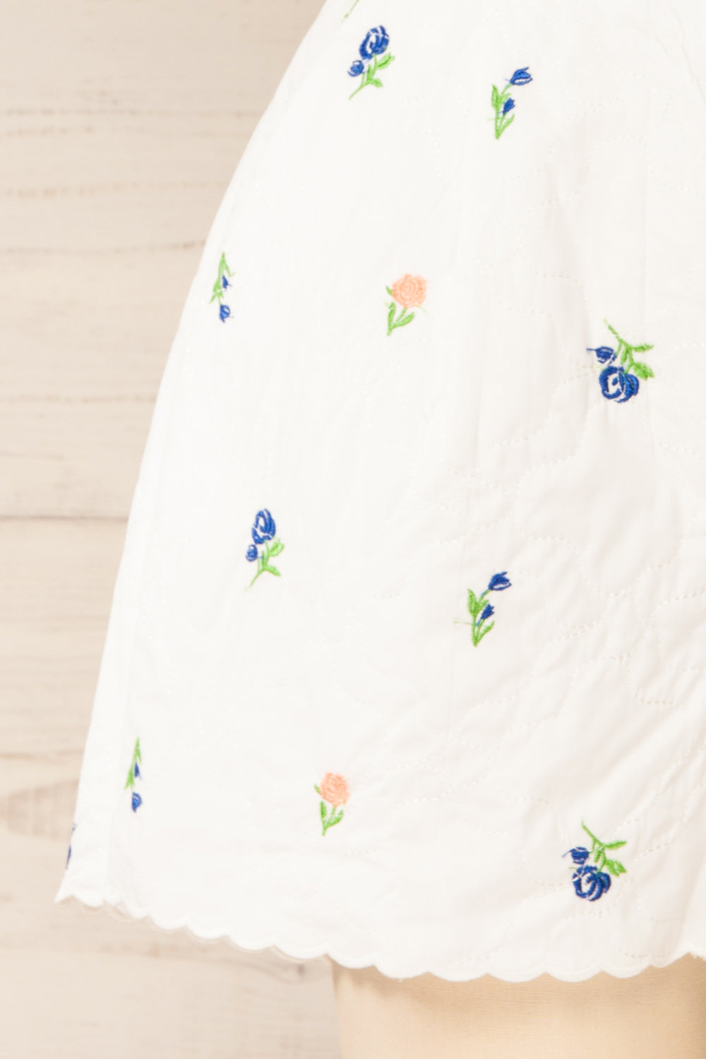 Baglung White Quilted Shorts with Scalloped Hems | La petite garçonne bottom