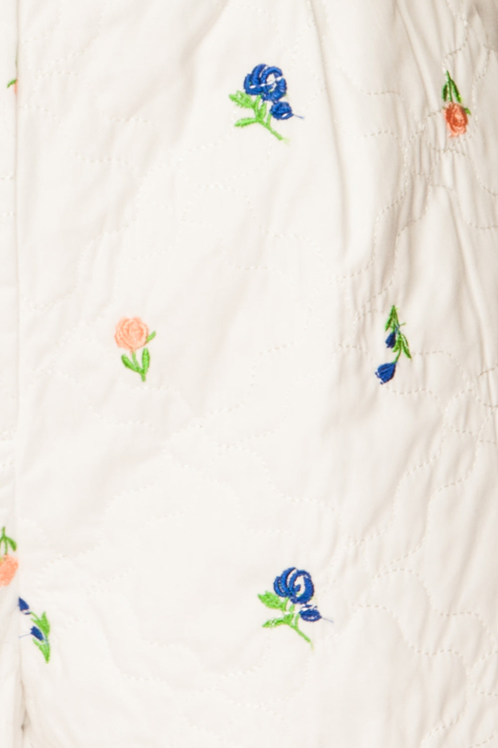 Baglung White Quilted Shorts with Scalloped Hems | La petite garçonne fabric 