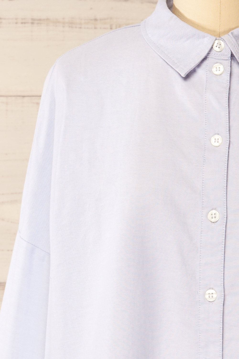 Bahamas Blue Button-Up Cotton Shirt | La petite garçonne front