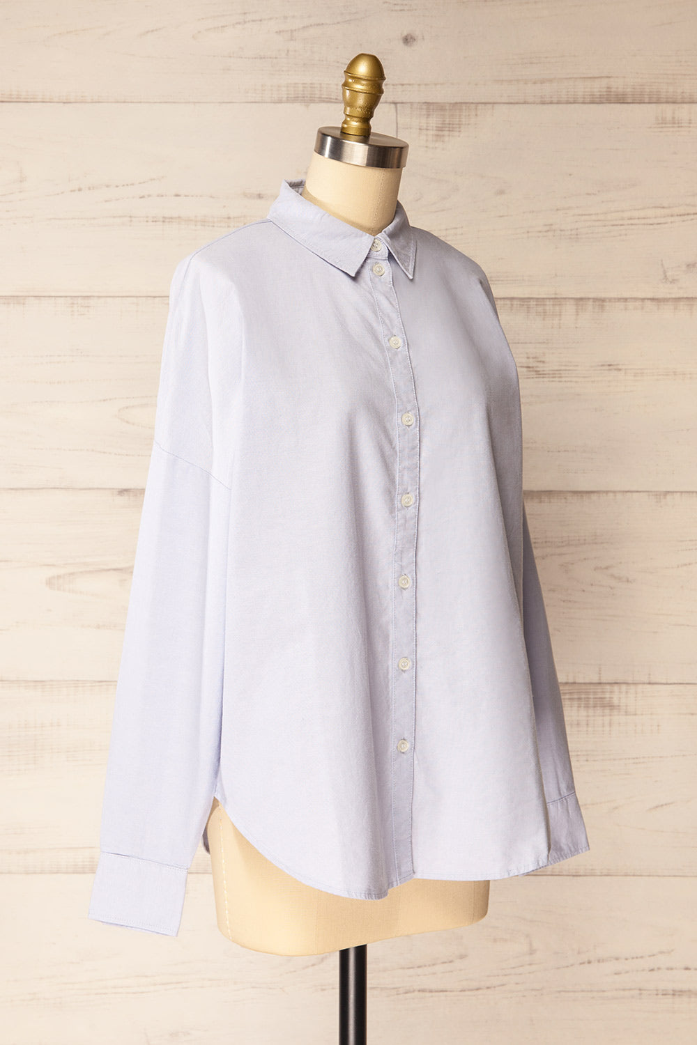 Bahamas Blue Button-Up Cotton Shirt | La petite garçonne side view