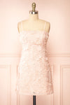 Baia Short Straight Pink Floral Lace Dress | Boutique 1861 front view