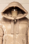 Baidoa Beige Quilted Coat w/ Broad Details | La petite garçonne hood close-up