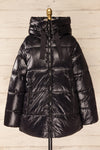 Baidoa Black Quilted Coat w/ Broad Details | La petite garçonne front view