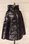 Baidoa Black Quilted Coat w/ Broad Details | La petite garçonne side view