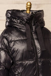 Baidoa Black Quilted Coat w/ Broad Details | La petite garçonne side close-up