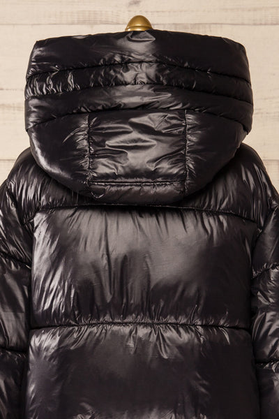 Baidoa Black Quilted Coat w/ Broad Details | La petite garçonne back close-up