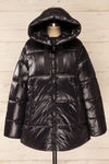 Baidoa Black Quilted Coat w/ Broad Details | La petite garçonne hood view