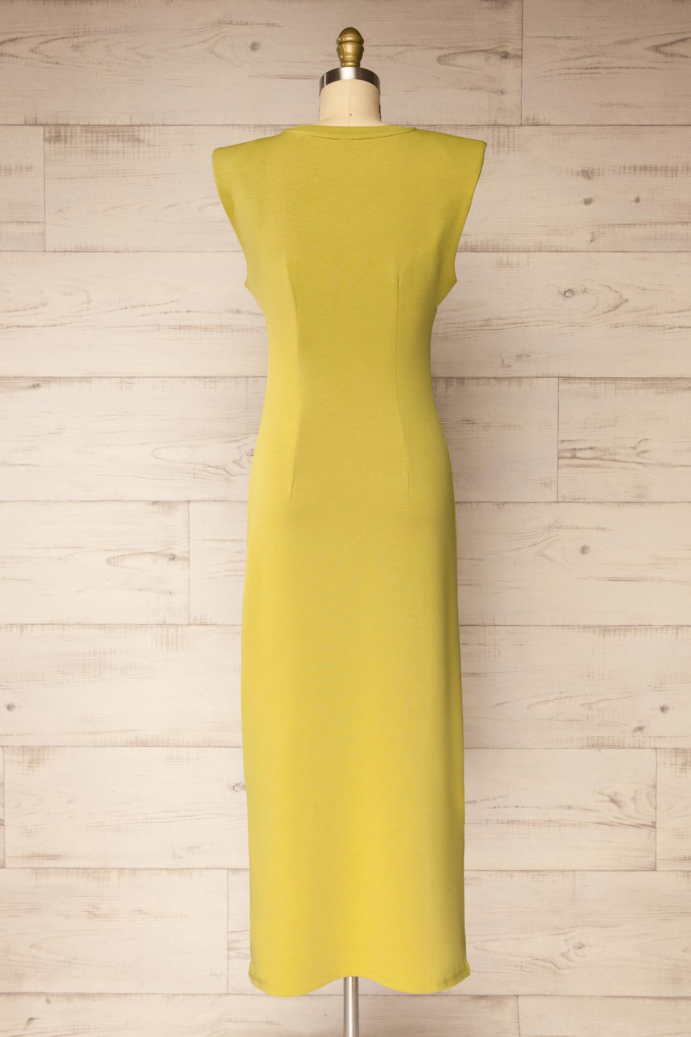 Balangir Green Asymmetrical Sleeveless Maxi Dress | La petite garçonne back view