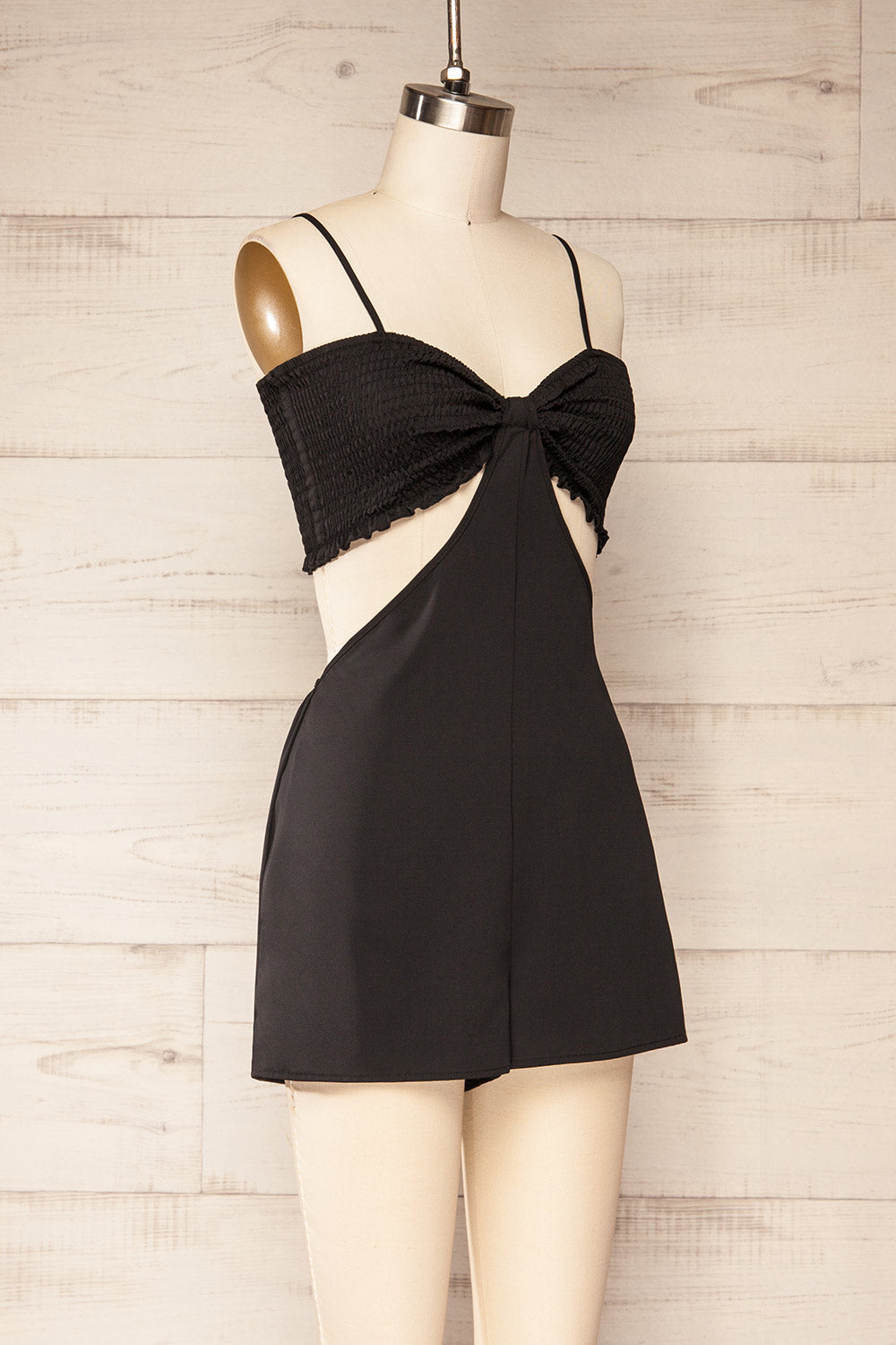 Balcarce Black Romper w/ Cut-Outs | La petite garçonne side view