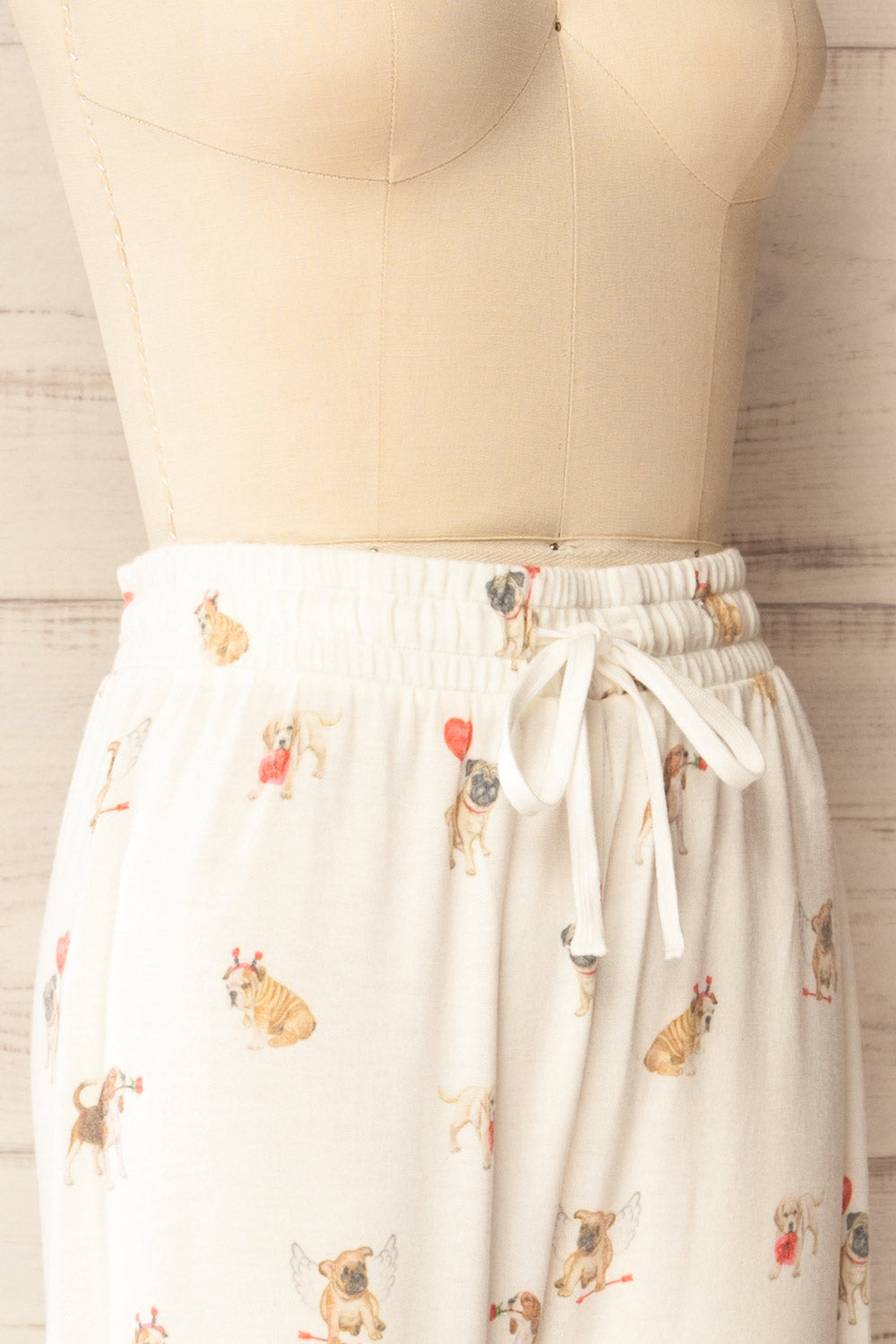Ballari White Jogger Pants with Dog Print | La petite garçonne side