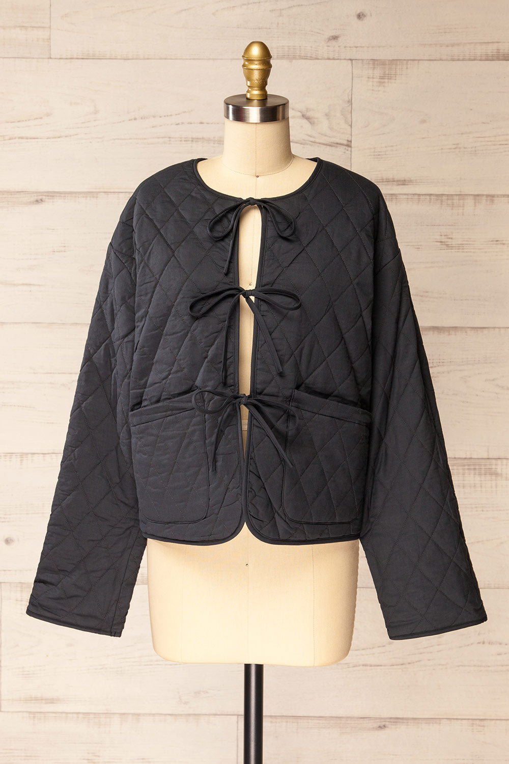 Ballia | Veste Réversible en Vichy Marine à Nouer