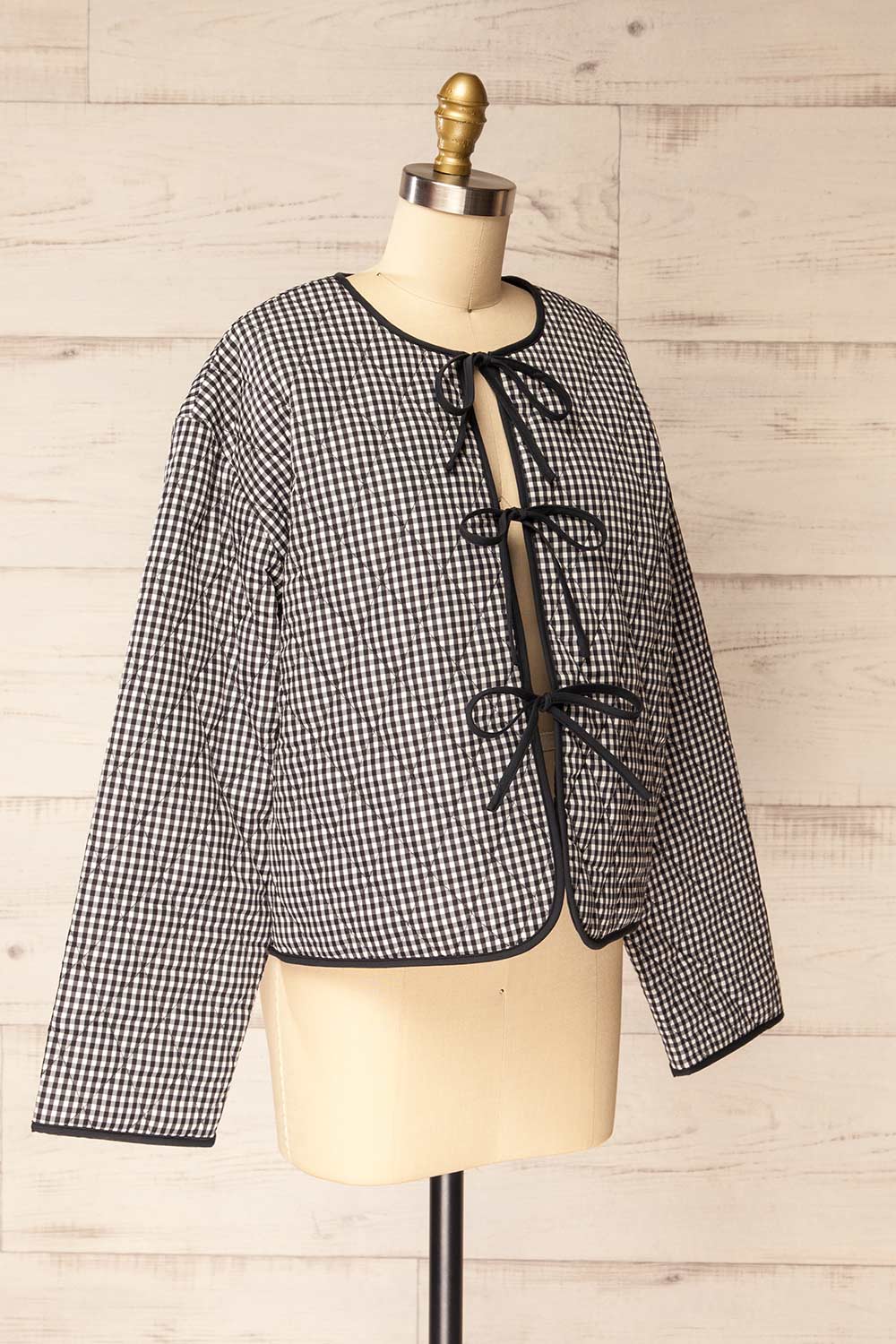 Ballia | Veste Réversible en Vichy Marine à Nouer