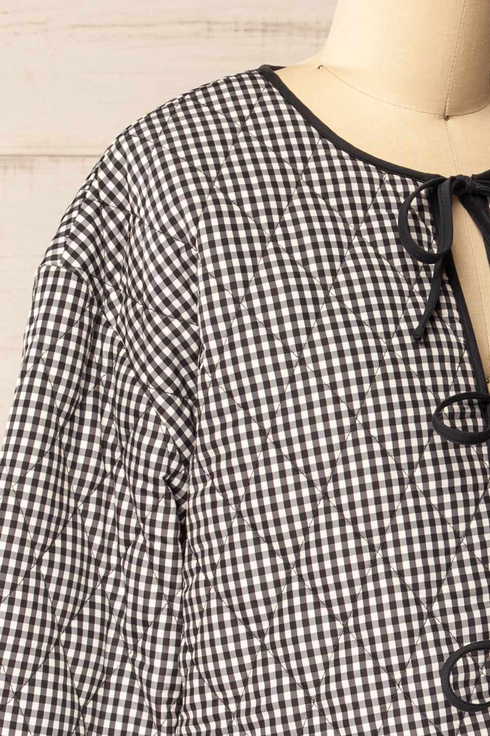 Ballia | Veste Réversible en Vichy Marine à Nouer