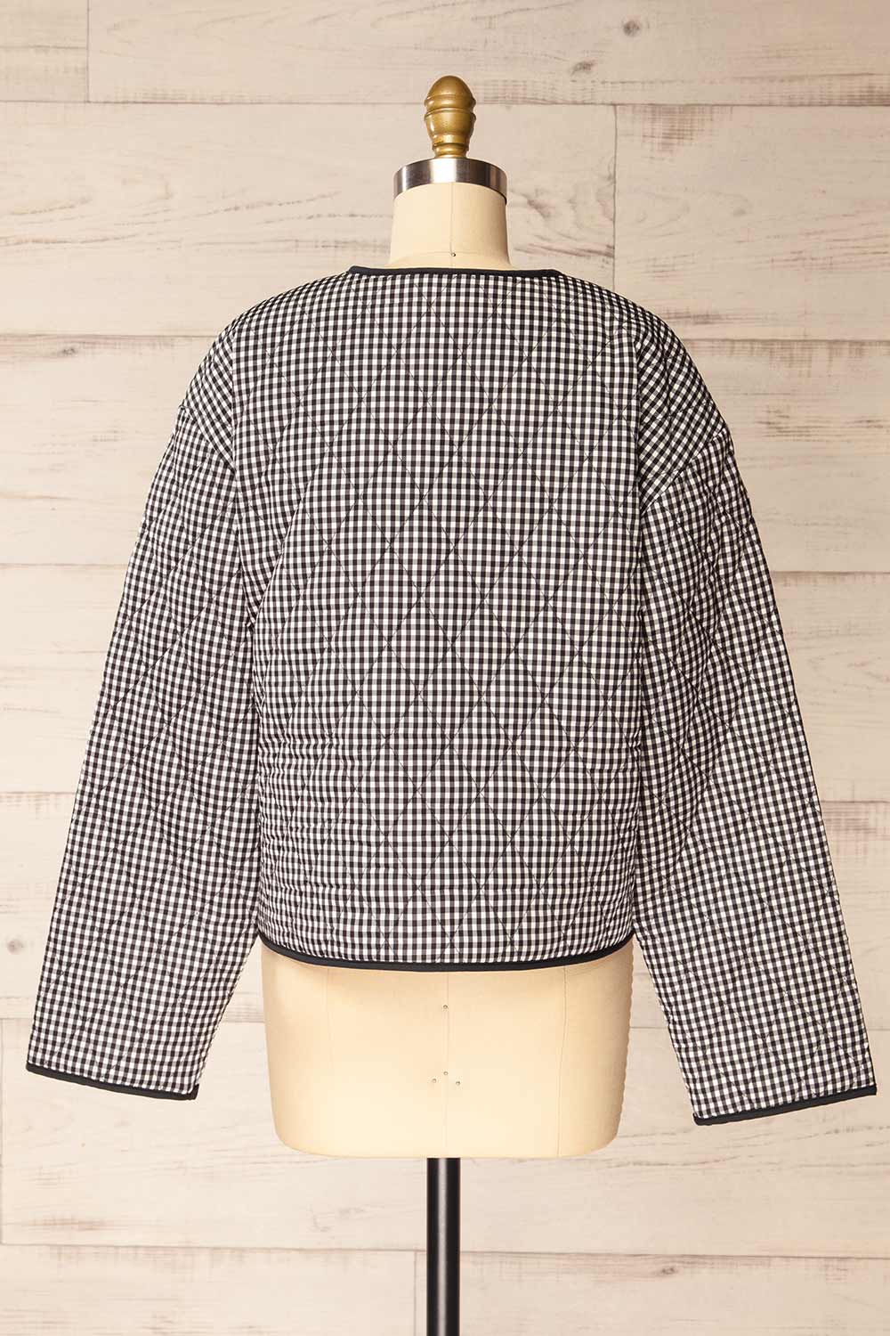 Ballia Reversible Navy Gingham Jacket with Front-Ties | La petite
