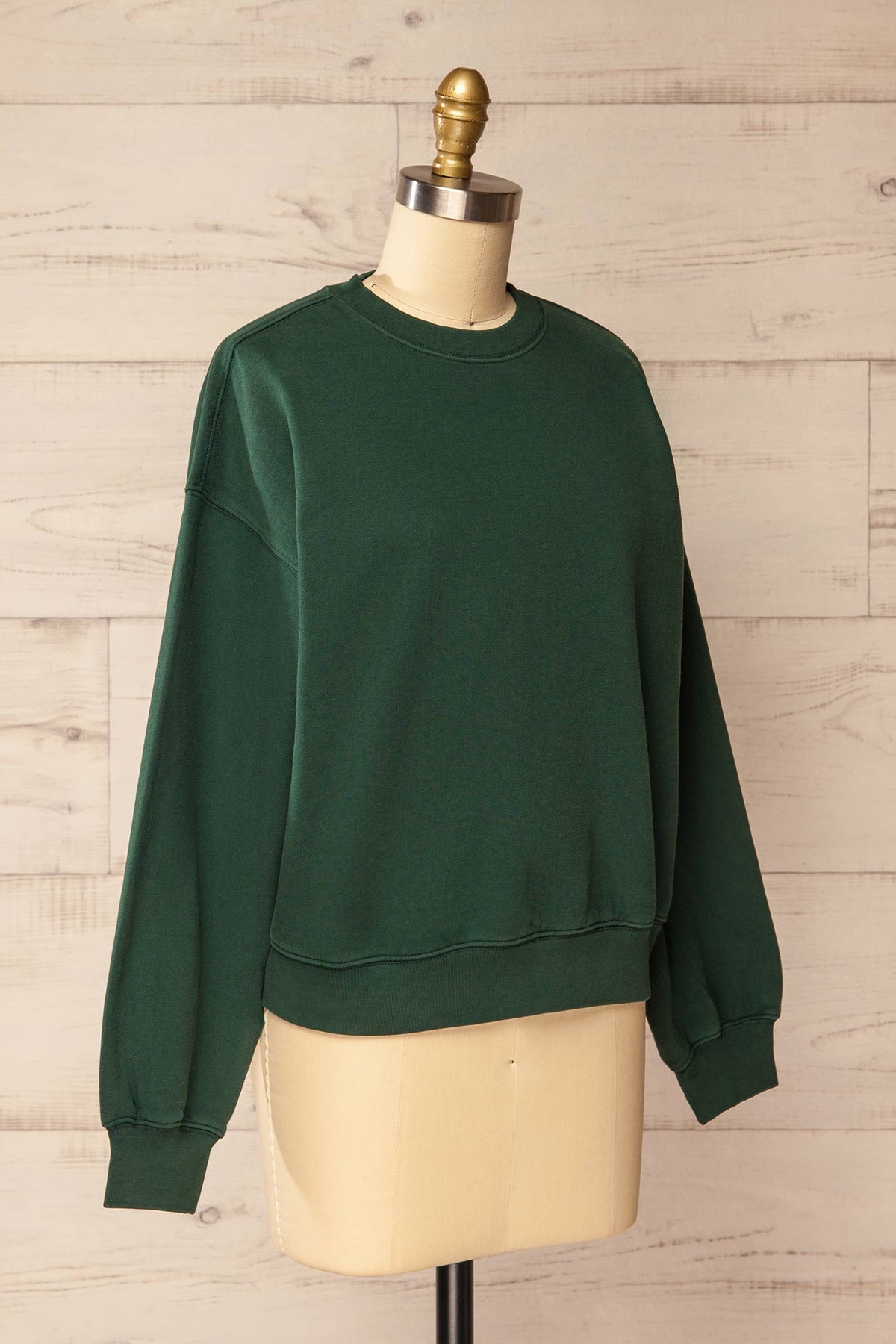 side view of Banat Green Sweatshirt with Boxy Fit at La petite garçonne