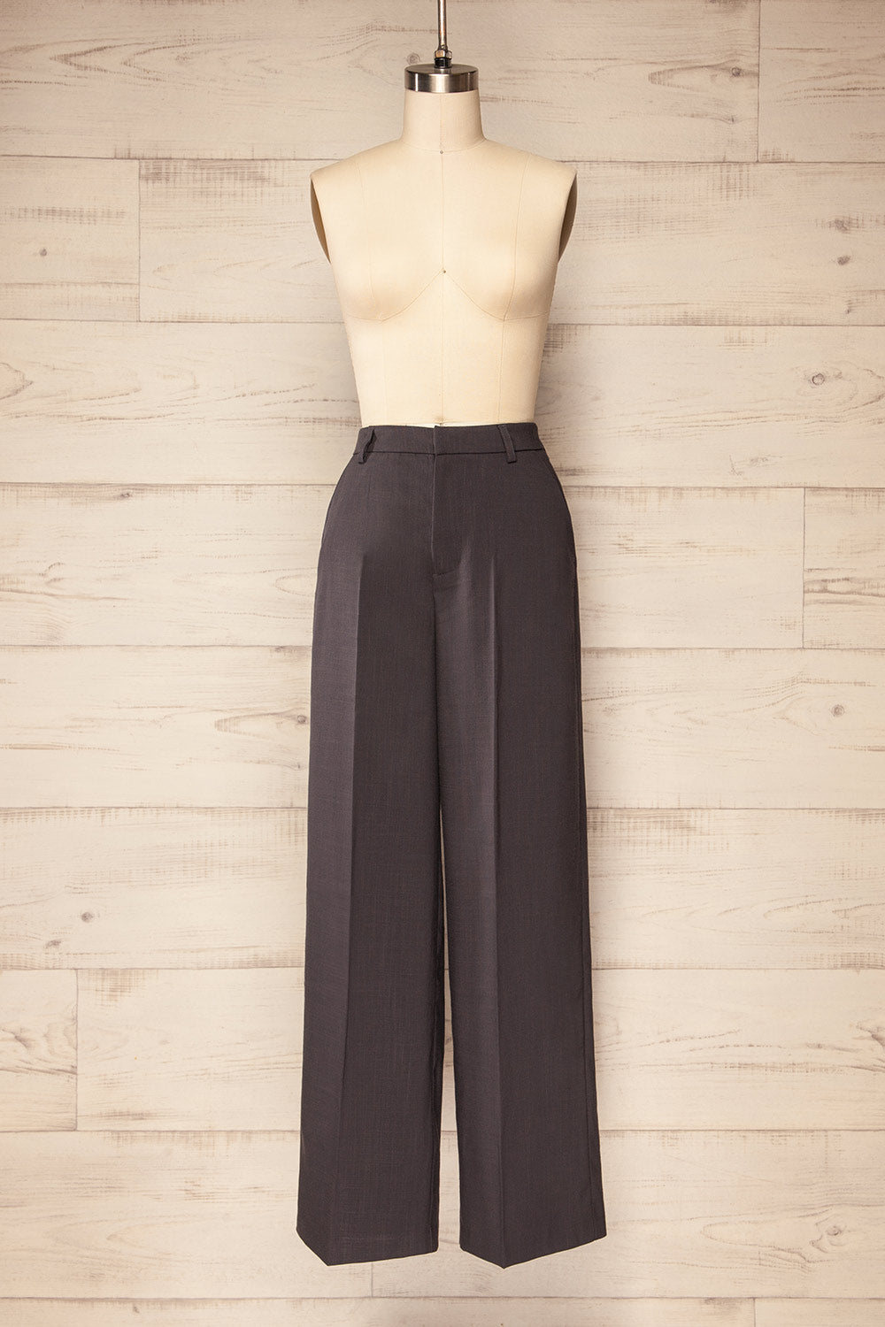 Bancroft Grey Oversized Pants w/ Front Pleats | La petite garçonne front view