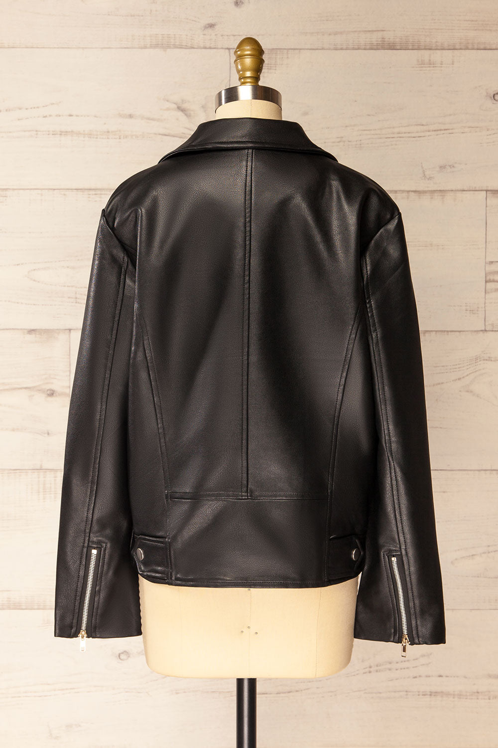 Bandipur Black Faux Leather Jacket | La petite garçonne back