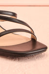 Baobab Black Strappy Mid Heel Sandals | Boutique 1861 front close-up
