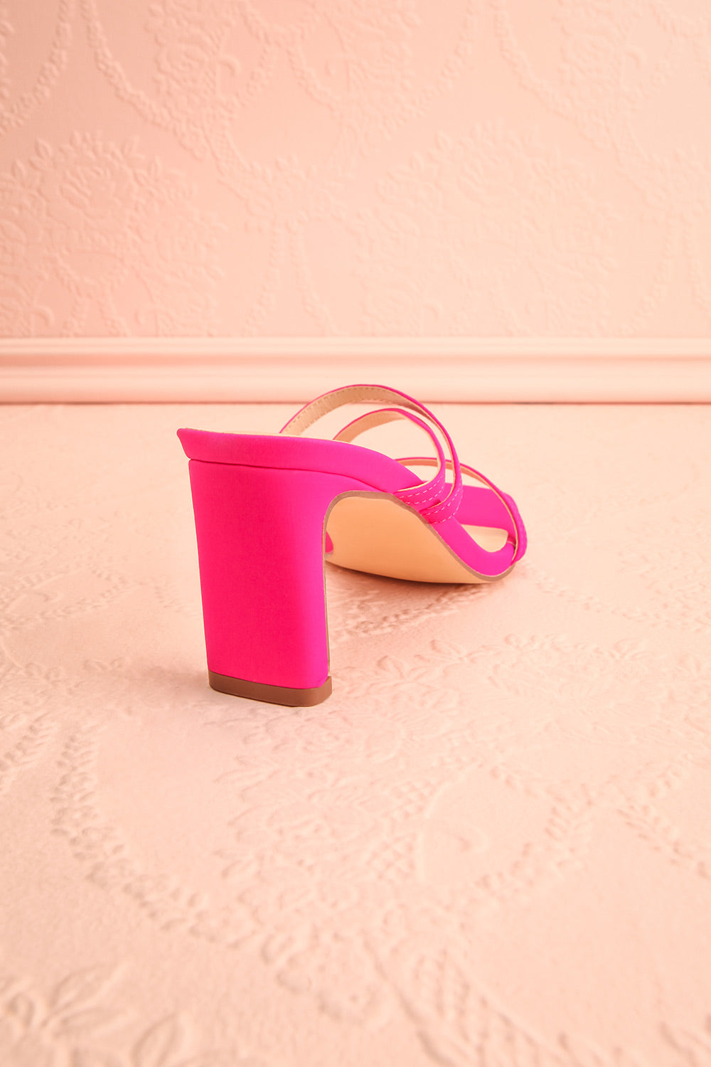 Baobab Fuchsia Strappy Mid Heel Sandals