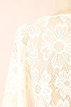 Bara Short Ivory Floral Crochet Dress | Boutique 1861back close-up