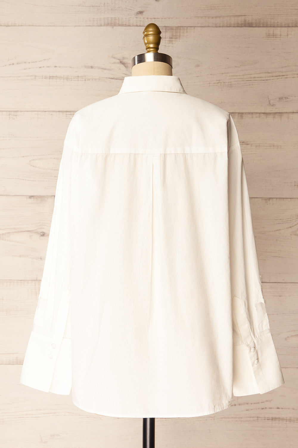 Bareilly Oversized White Shirt with Floral Appliqués | La petite garçonne back view