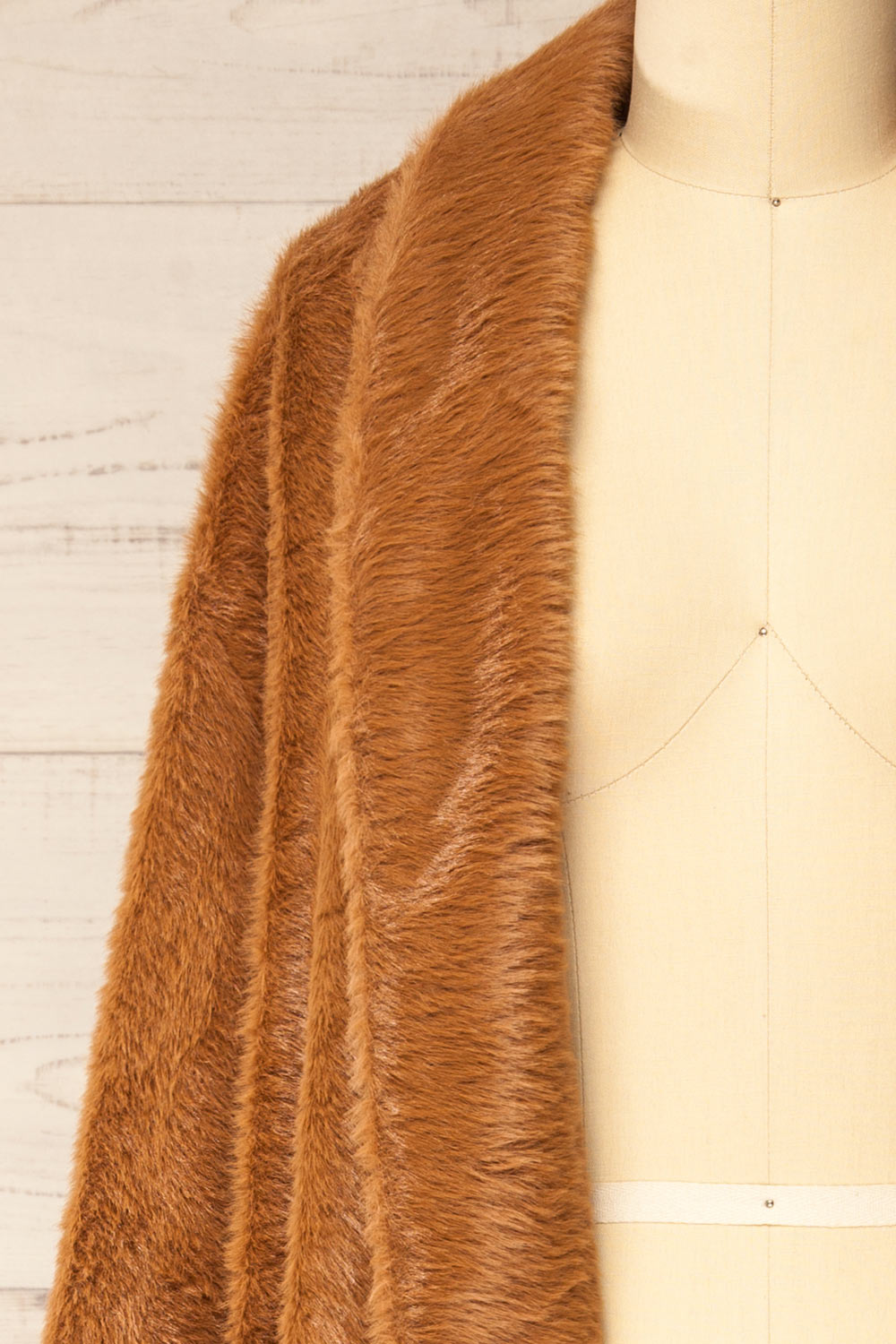 Bartin Brown Open-Front Faux Fur Coat | La petite garçonne front