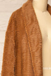 Bartin Brown Open-Front Faux Fur Coat | La petite garçonne side