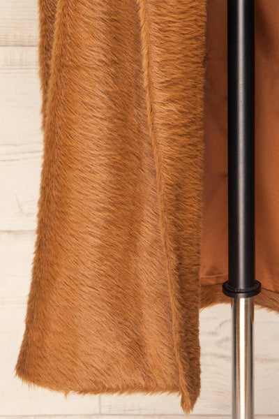 Bartin Brown Open-Front Faux Fur Coat | La petite garçonne bottom