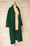 Bartin Green Open-Front Faux Fur Coat | La petite garçonne side view