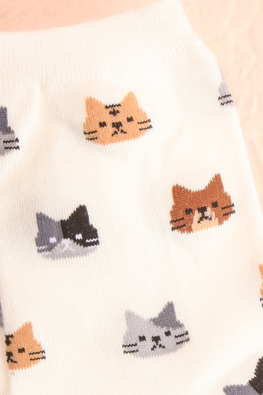Basel Cat Print Crew Socks | Boutique 1861 close-up