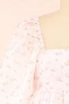 Basia Short Floral Open Babydoll Dress | Boutique 1861 front close-up