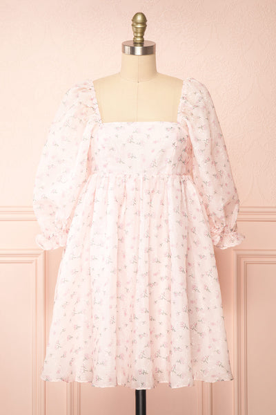 Basia Short Floral Open Babydoll Dress | Boutique 1861 front view