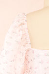 Basia Short Floral Open Babydoll Dress | Boutique 1861 back close-up