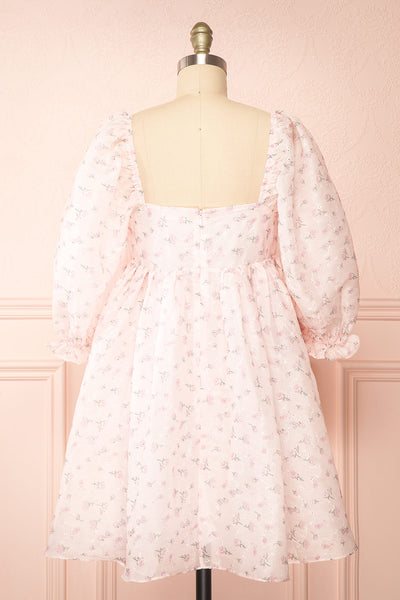 Basia Short Floral Open Babydoll Dress | Boutique 1861 back view
