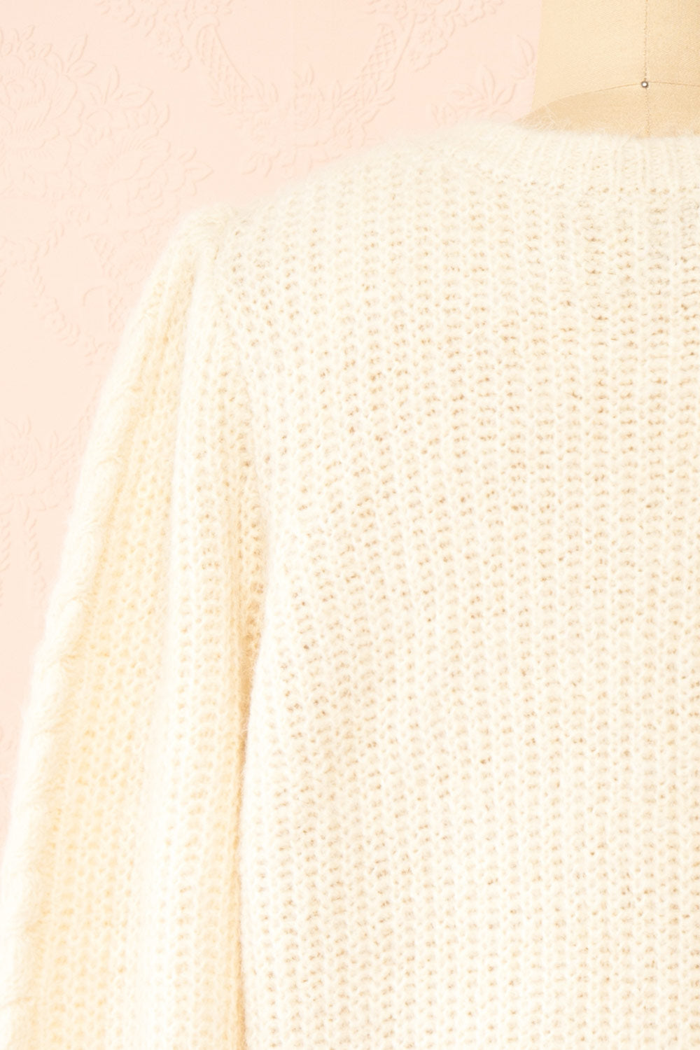 Bathilde Ivory Knit Sweater w/ Black Ribbons | Boutique 1861  back