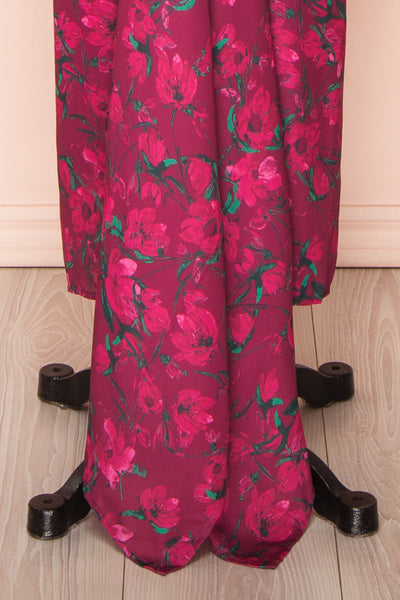 Batiya Floral Knot Front Burgundy Maxi Dress | Boutique 1861 bottom