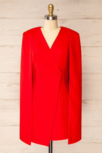 Baumeles Red Cape Blazer Dress | La petite garçonne front view