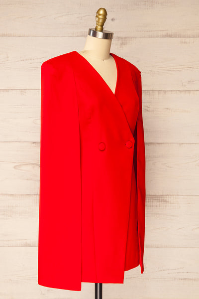 Baumeles Red Cape Blazer Dress | La petite garçonne side view