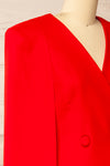 Baumeles Red Cape Blazer Dress | La petite garçonne side close-up