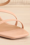 Baudoyer Beige Heeled Sandals | La petite garçonne front close-up