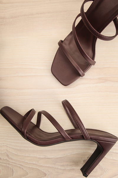 Baudoyer Brown Heeled Sandals | La petite garçonne flat view