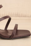 Baudoyer Brown Heeled Sandals | La petite garçonne side front close-up