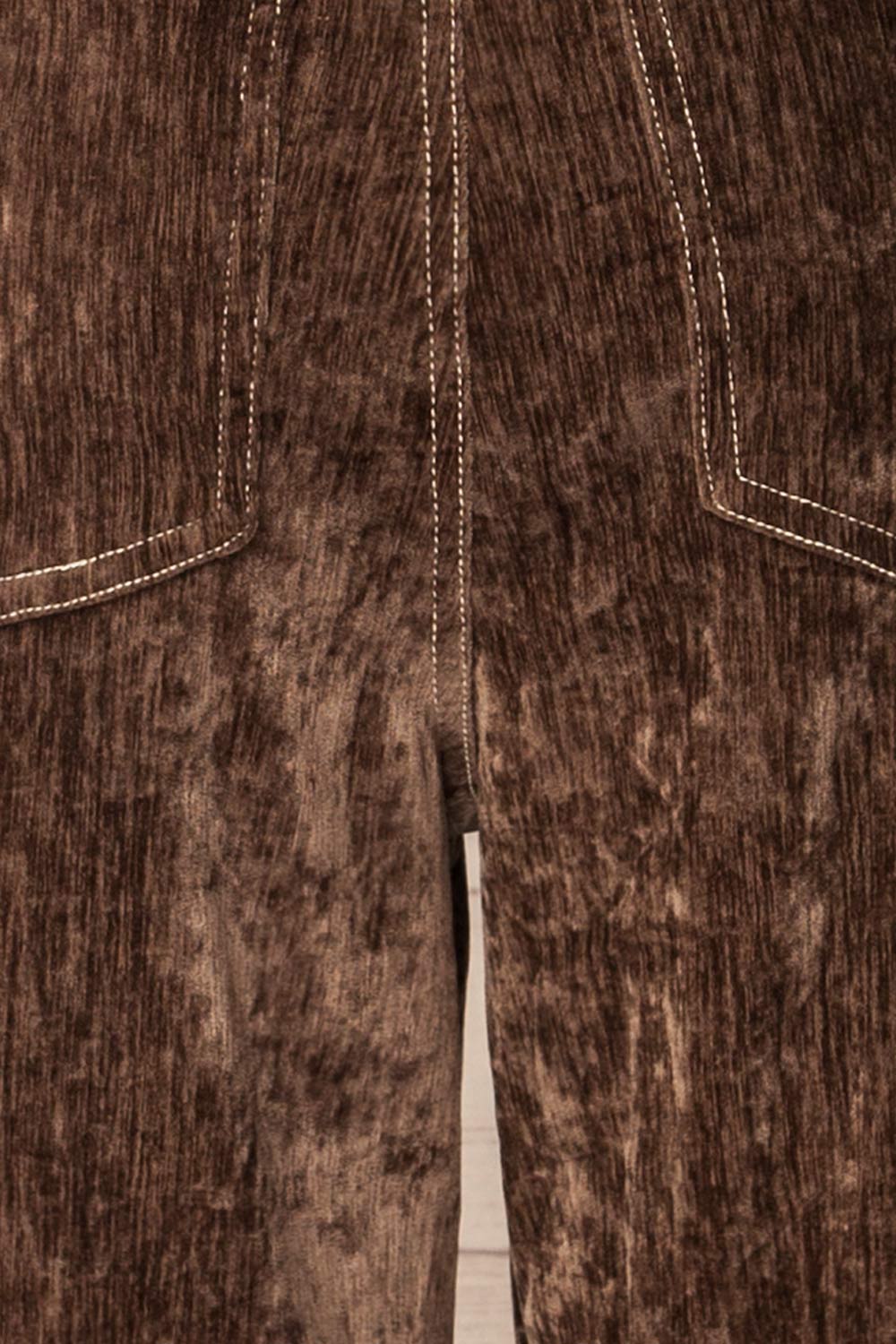 Beawar | Pantalon en Velours Brun à Taille Haute