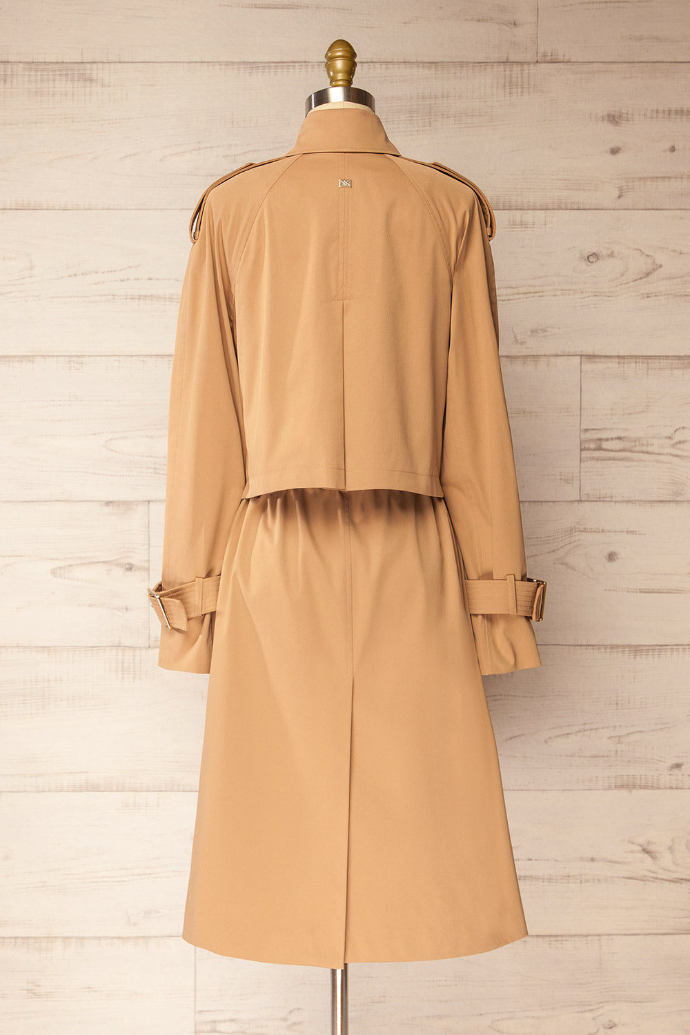 Beckie Long Beige Coat with Belt | La petite garçonne back 