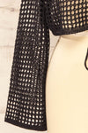 Becky Black Crochet Top w/ Drawstrings | La petite garçonne bottom